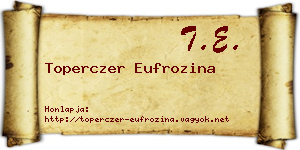 Toperczer Eufrozina névjegykártya